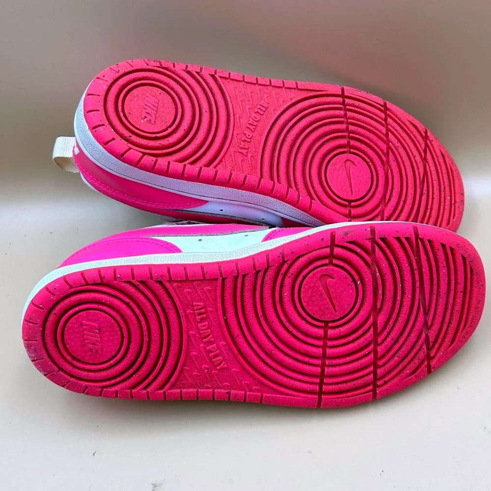Nike Court Borough Low 2 Pink White Kids Sneakers DV5457-123 Size 13.5C